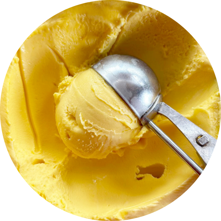 Helado sorbete de mango
